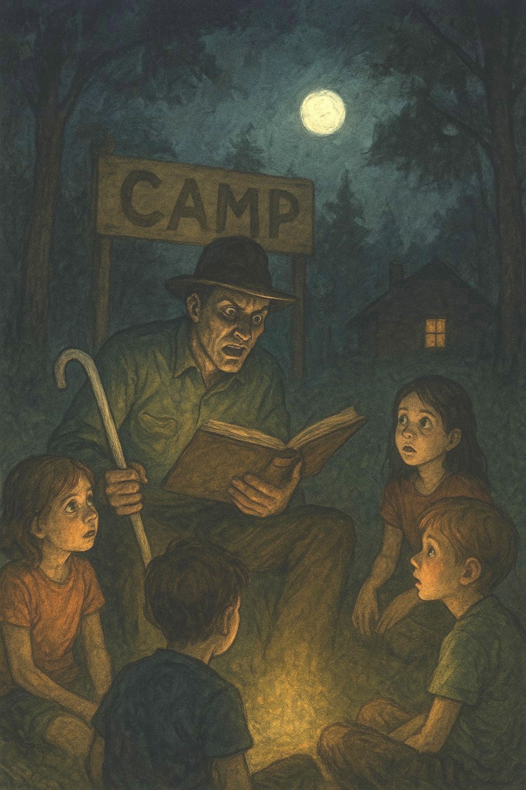 Вечерние сказки в детском лагере