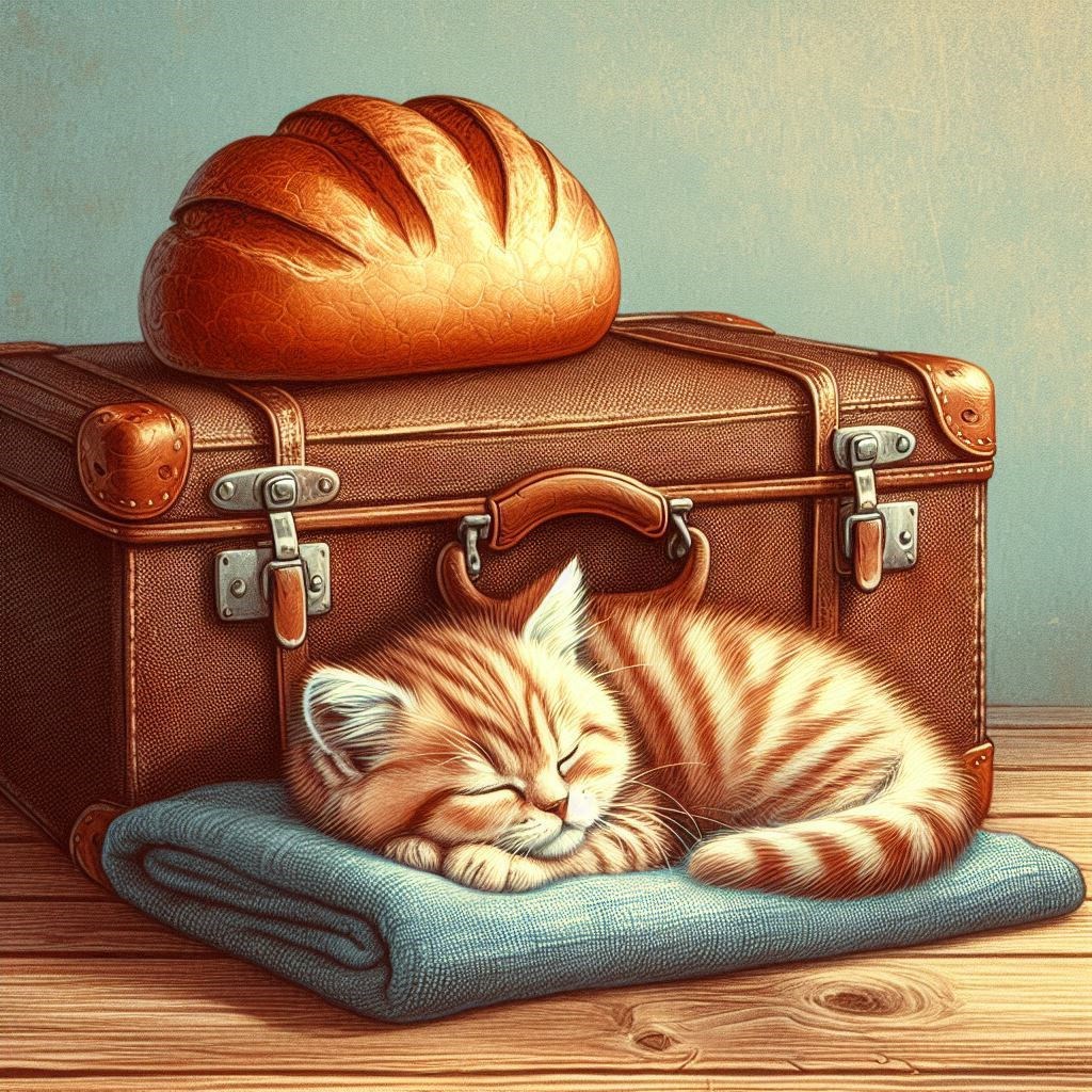 Батон и котенок