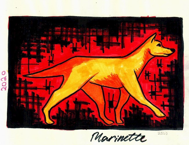 Произведение искусства: &#171;Грация желто-бурой собаки&#187;, 2020 - Маринетт Мортем