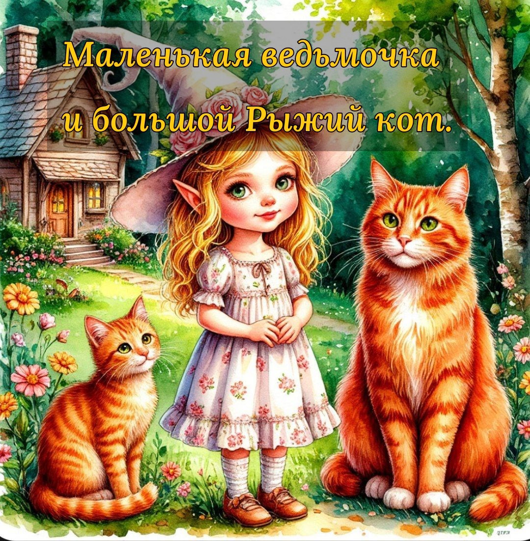 Маленькая ведьмочка и большой рыжий кот
