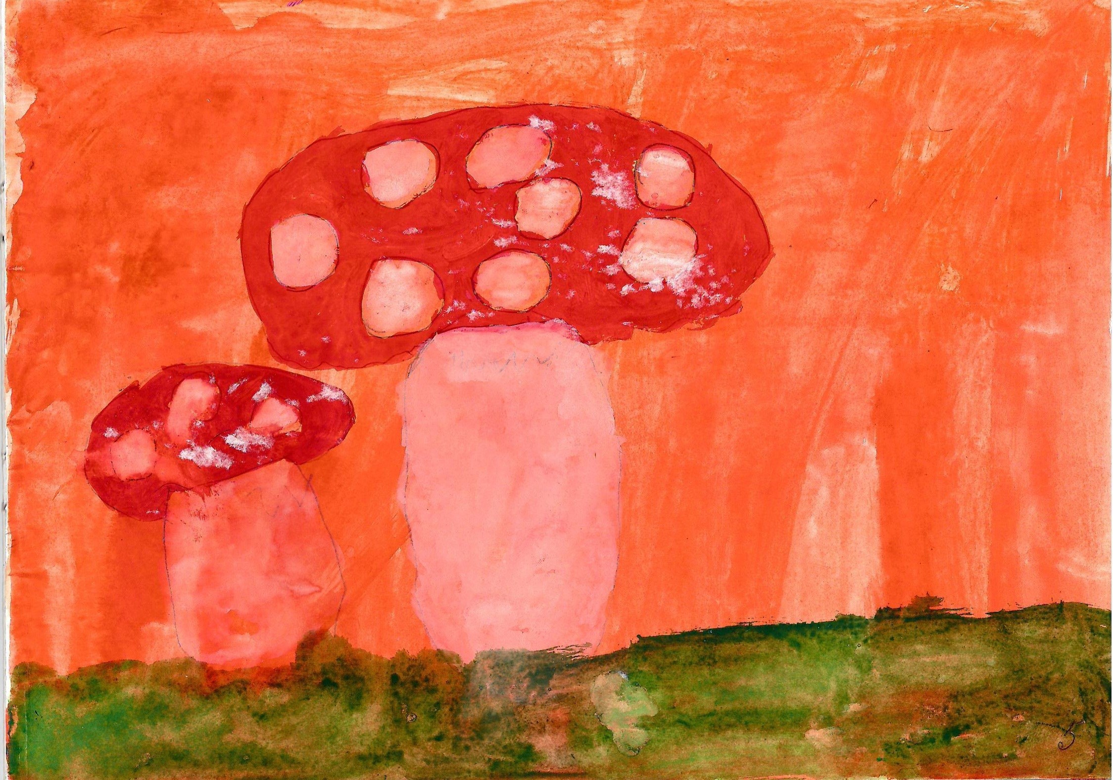 Акварель Маринетт Мортем &quot;Веселые грибочки&quot;