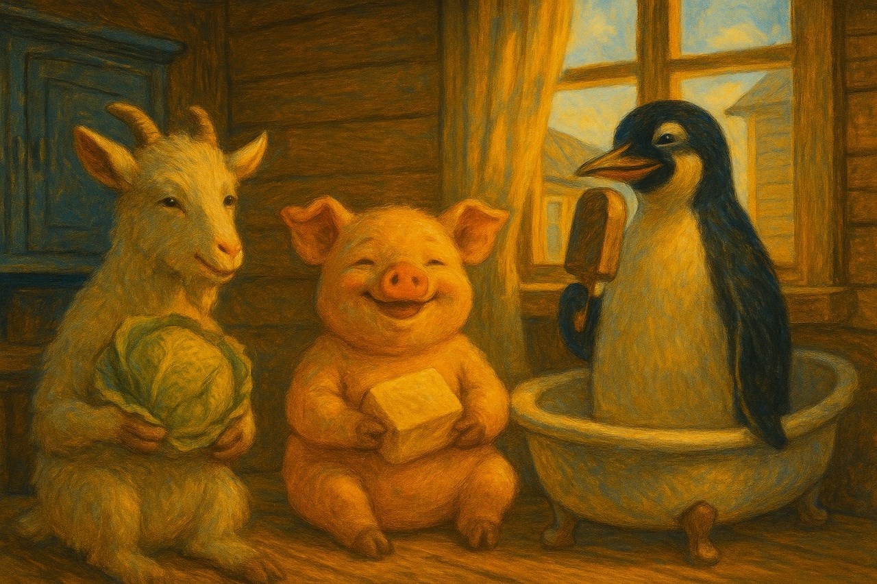 Козлёнок поросёнок и пингвин