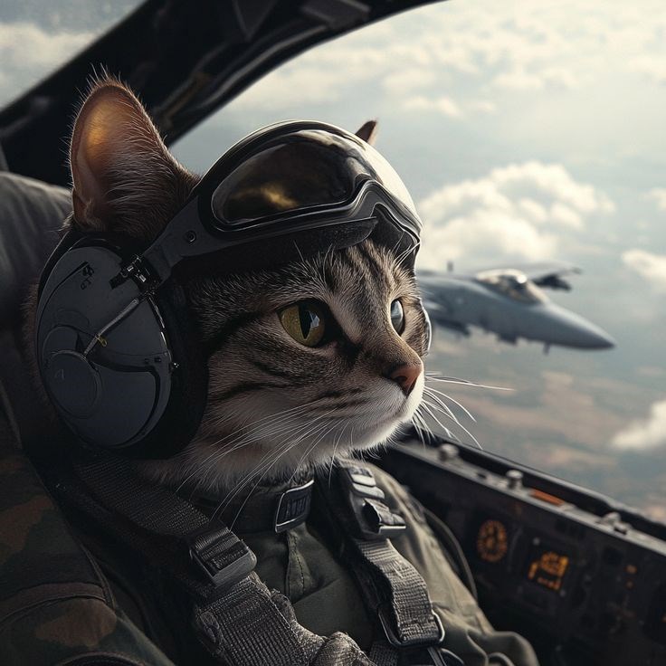 Универсальный военный пилот кошка Айко