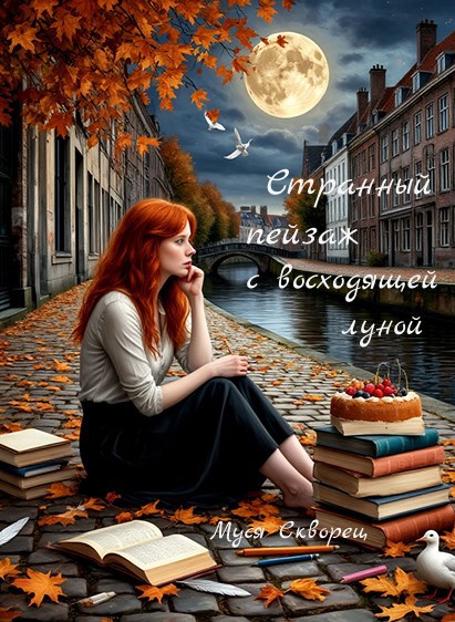 Странный пейзаж с восходящей луной