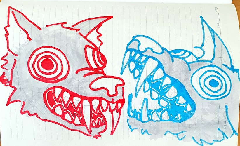 Маринетт Мортем. Картина &quot;Волки: гипнотический взгляд&quot;