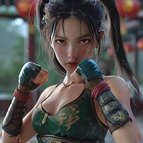 Девушка боец вроде первого уровня