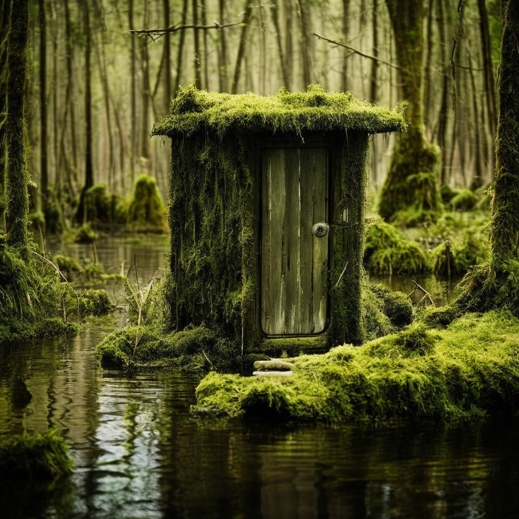 На болоте...