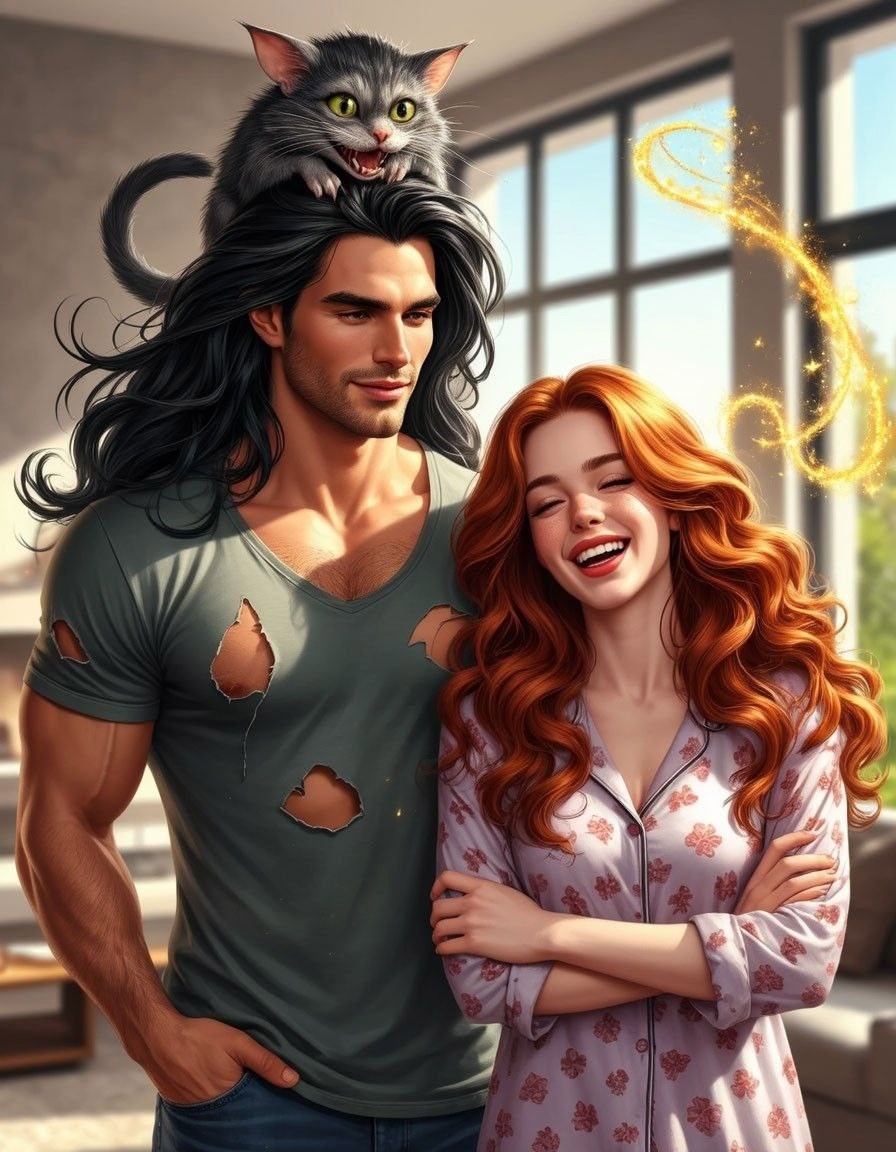 Кот футболка и утреняя улыбка