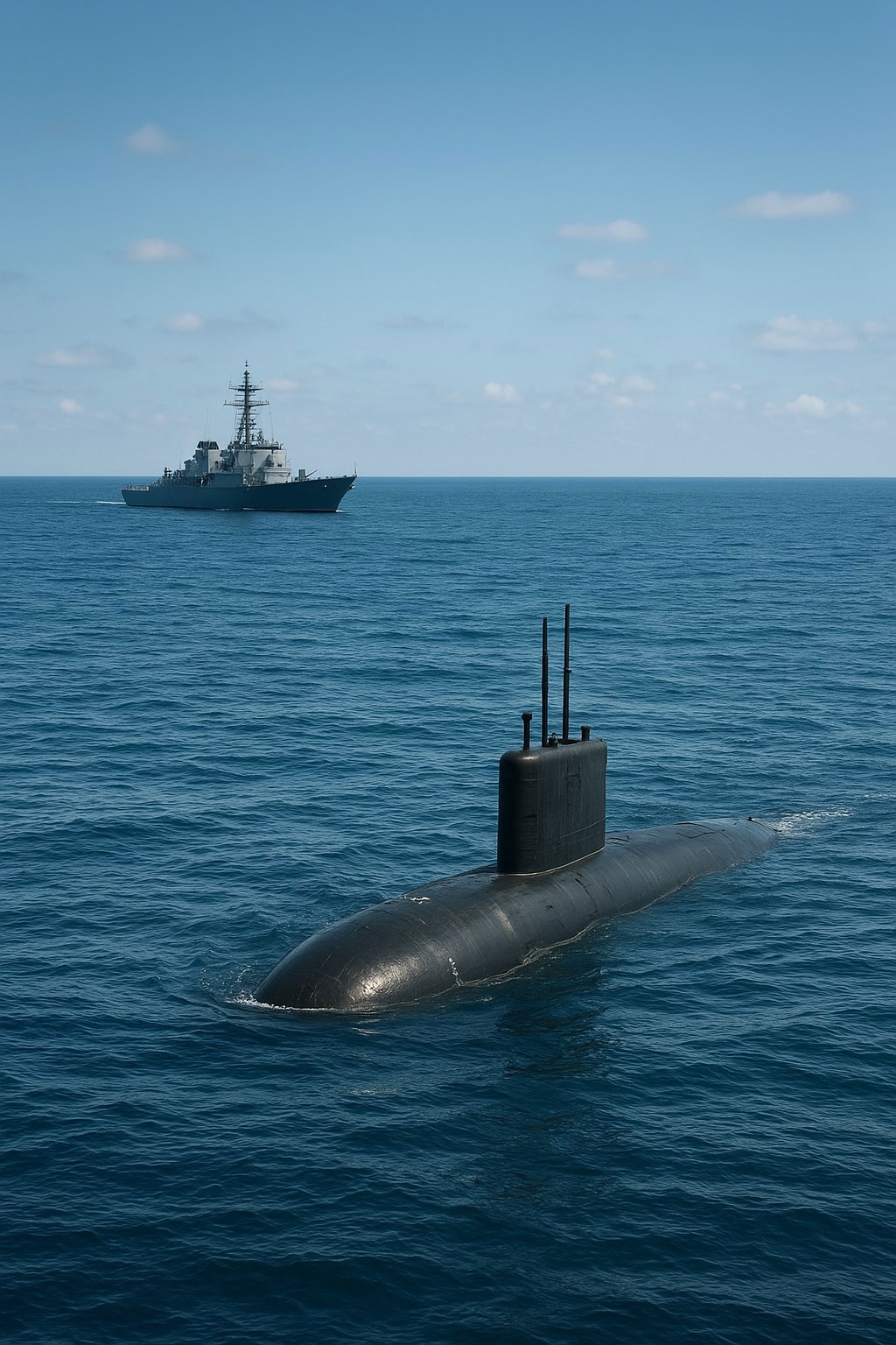 Подводная лодка Н 29 и военный корабль Б 4