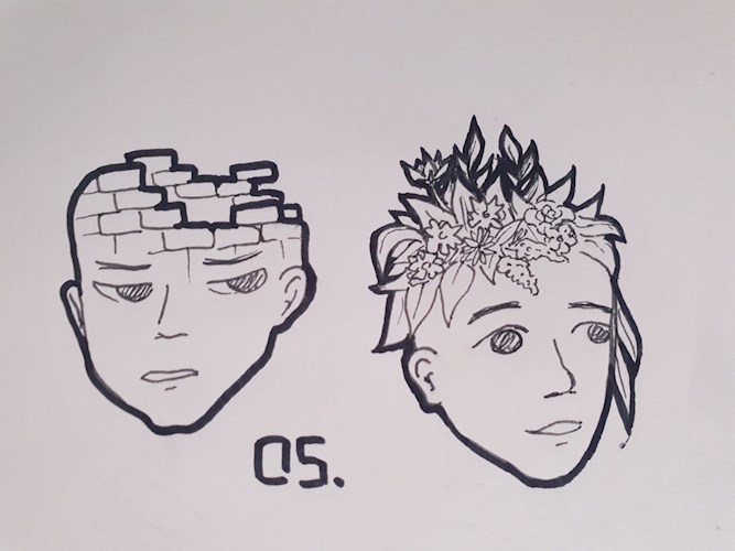 Маринетт Мортем: Цветочные Черепа Inktober - 5