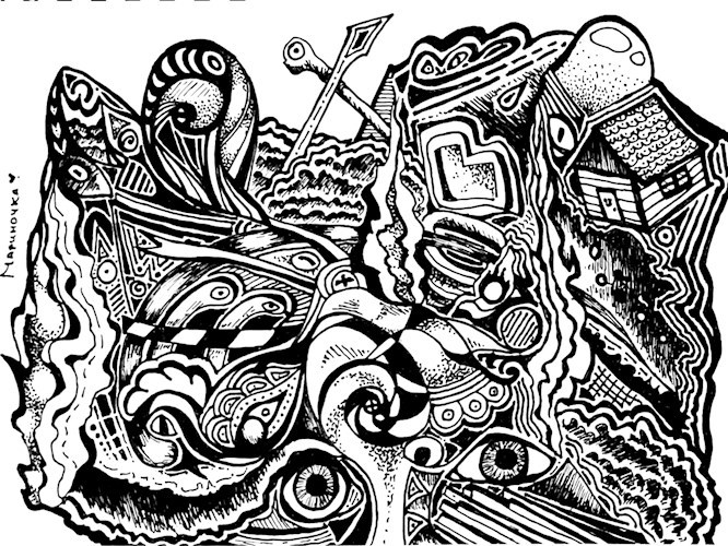 Дудлы Маринетт Мортем - Сложенные знамена и Загадочный дом