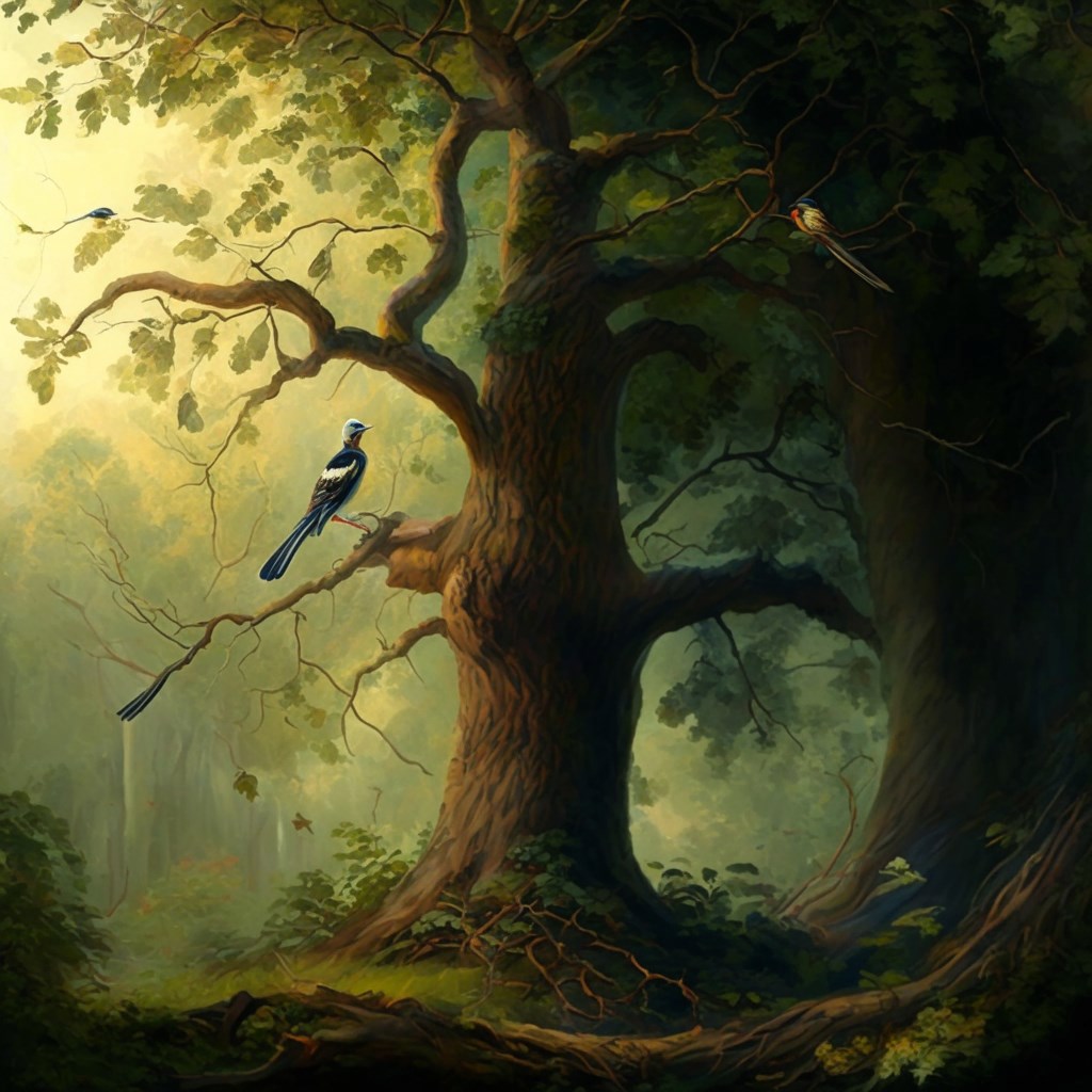 Сказка о мудром дубе и о маленькой красивой птичке