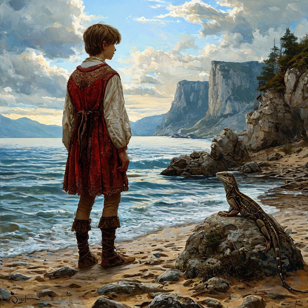 Птица ящерка и свирель