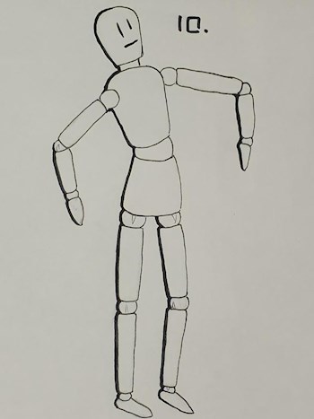 Картина Маринетт Мортем Странный персонаж: Изящество гибкости Inktober - 10