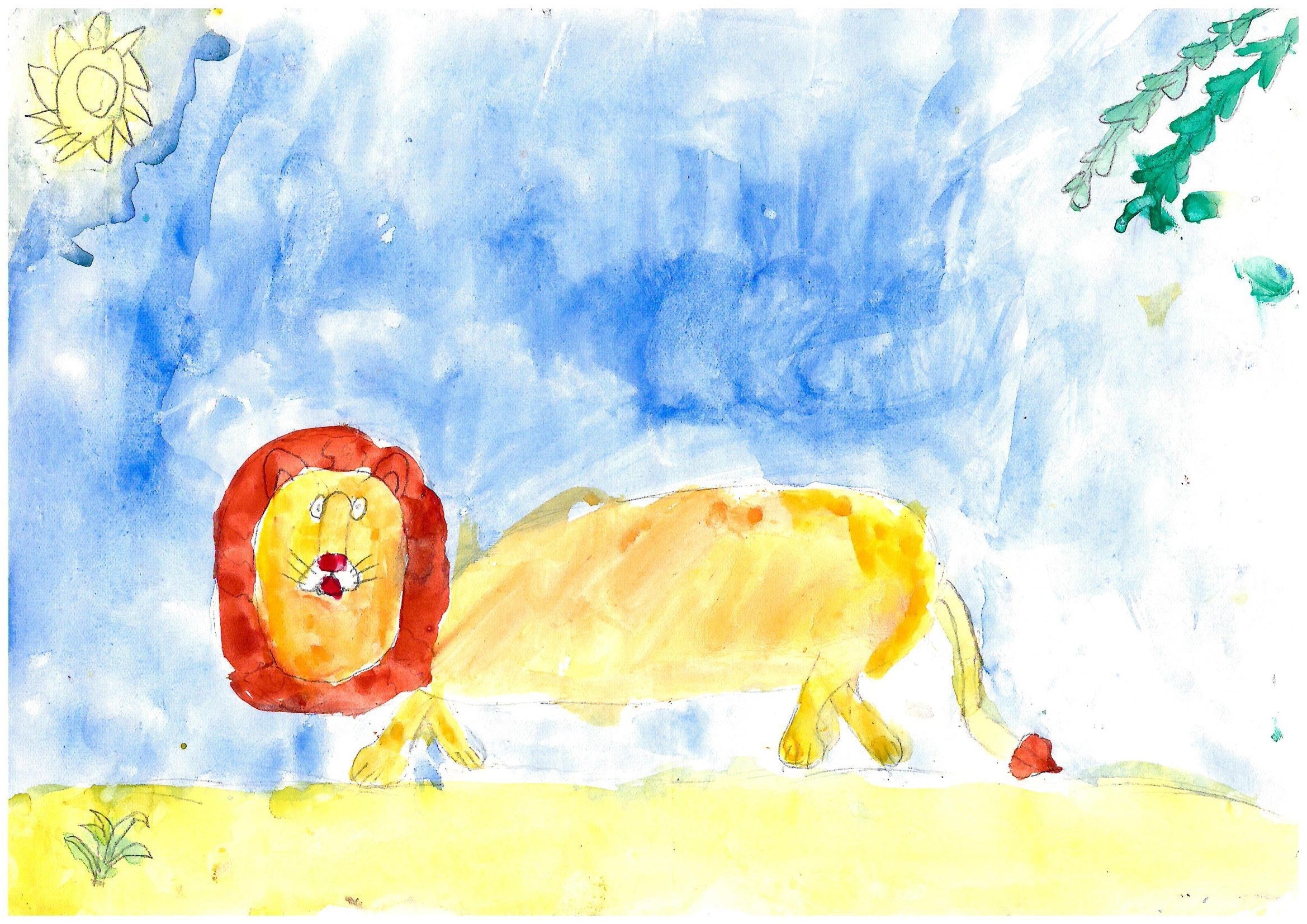 Акварель Маринетт Мортем &quot;Царь саванны&quot;