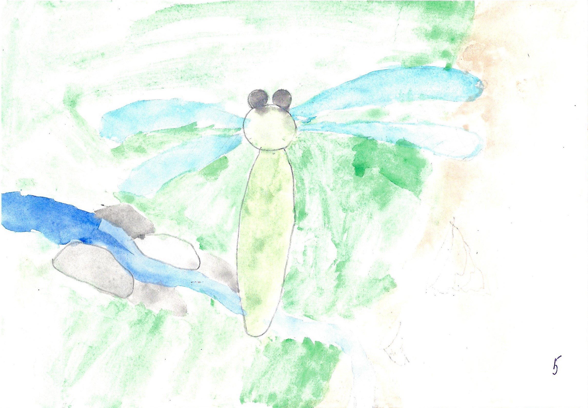 Акварель Маринетт Мортем &quot;Стрекоза&quot;