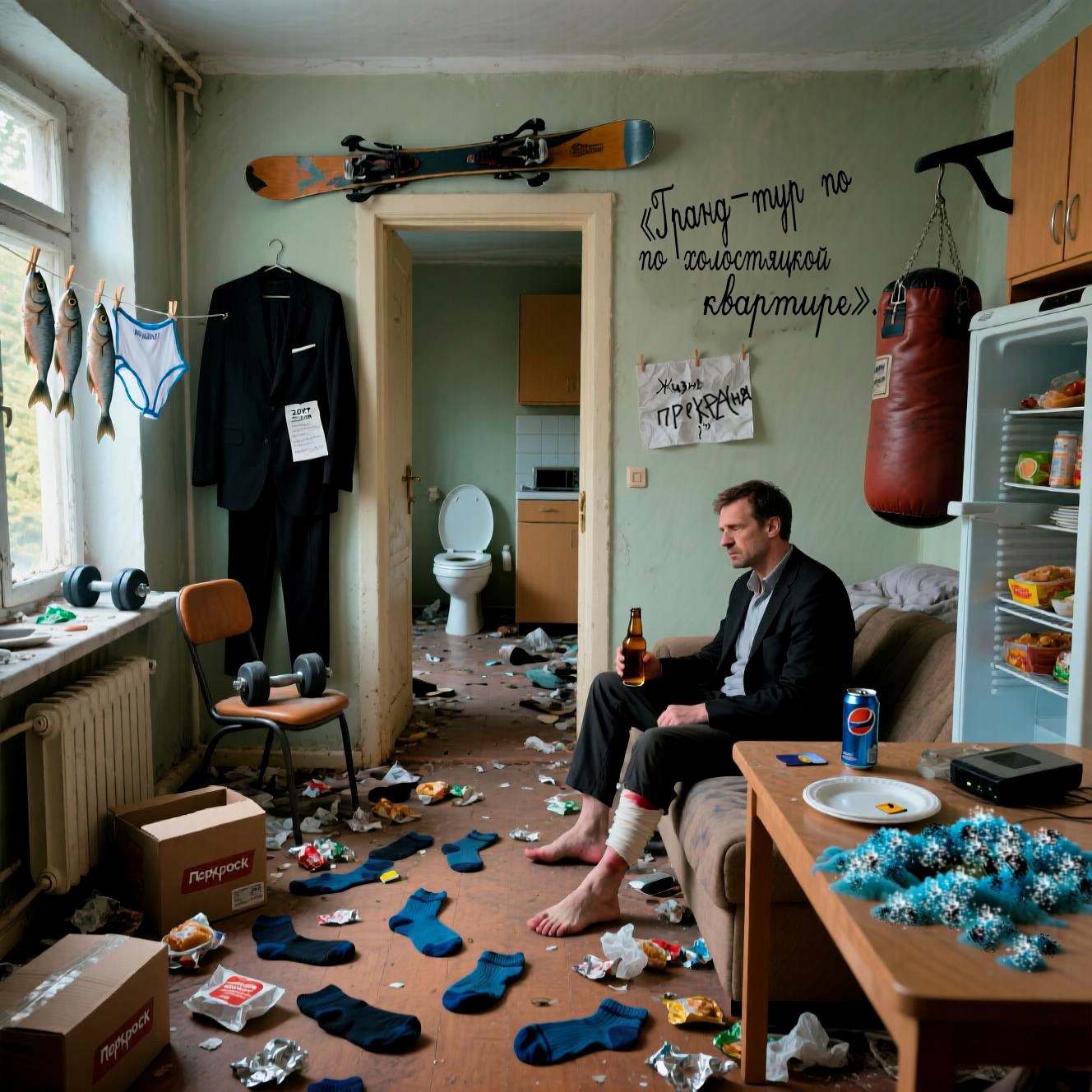 Гранд тур по холостяцкой квартире .